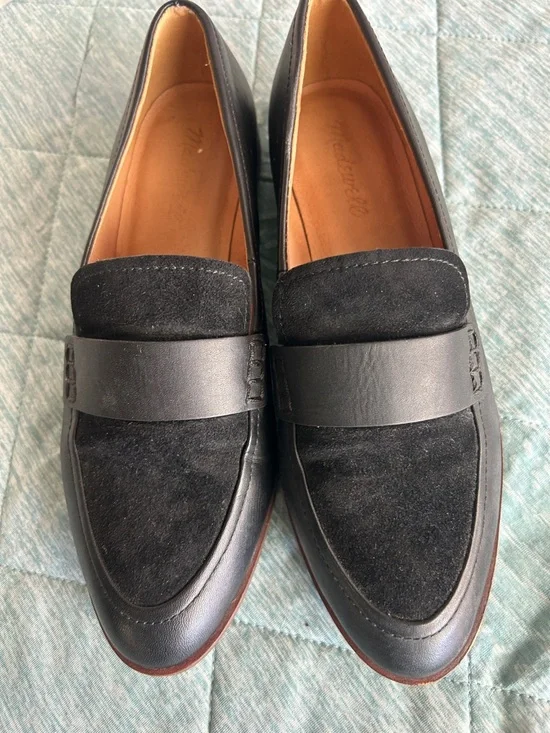 Madewell Black Leather & Suede Penny Loafers - Picture 4 of 7